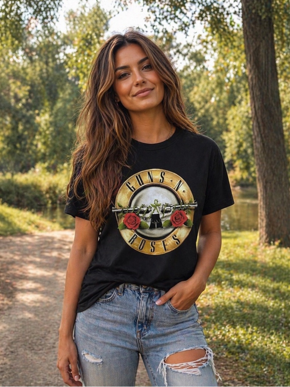 GUNS N’ ROSES Vintage Icon Black Graphic Tee
